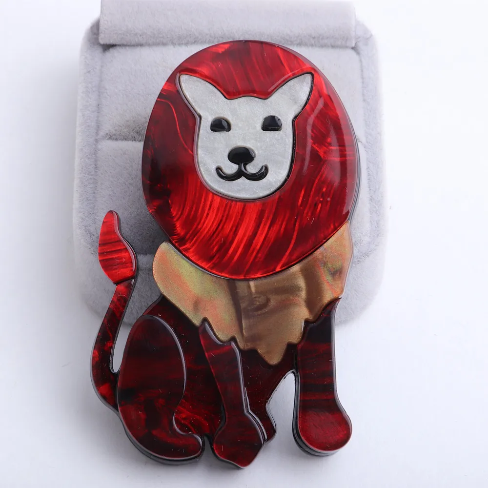 Брошь в виде льва FishSheep Женская/Детская Большие Акриловые Броши ручной работы из