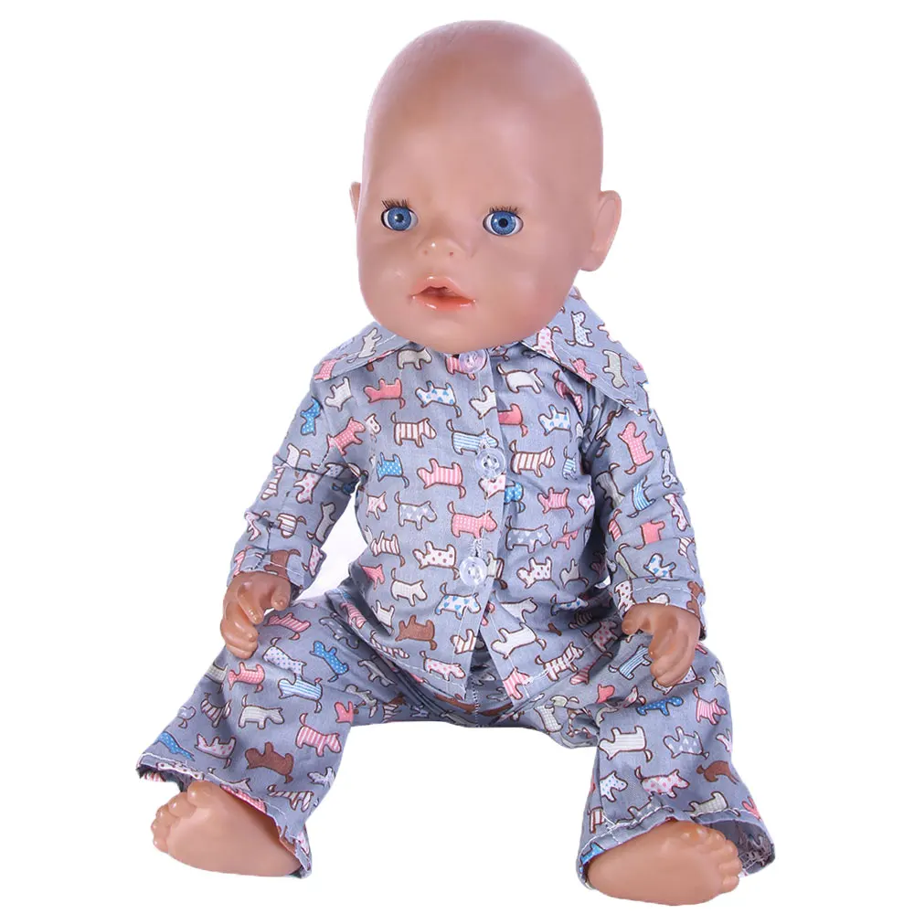 Милая мультяшная пижама в виде куклы подходит для 18 дюймовых американских и 43 см