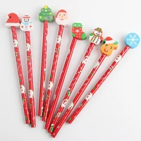 new arrival 5pcslot kawaii christmas hb wood pencils with eraser kids gift promotion gifts pen school stationery