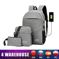 3PCS Mens Backpack USB Charging Mens Bag Casual Multifunctional Backpacks Men School Bags sets Backpacks Night Reflective