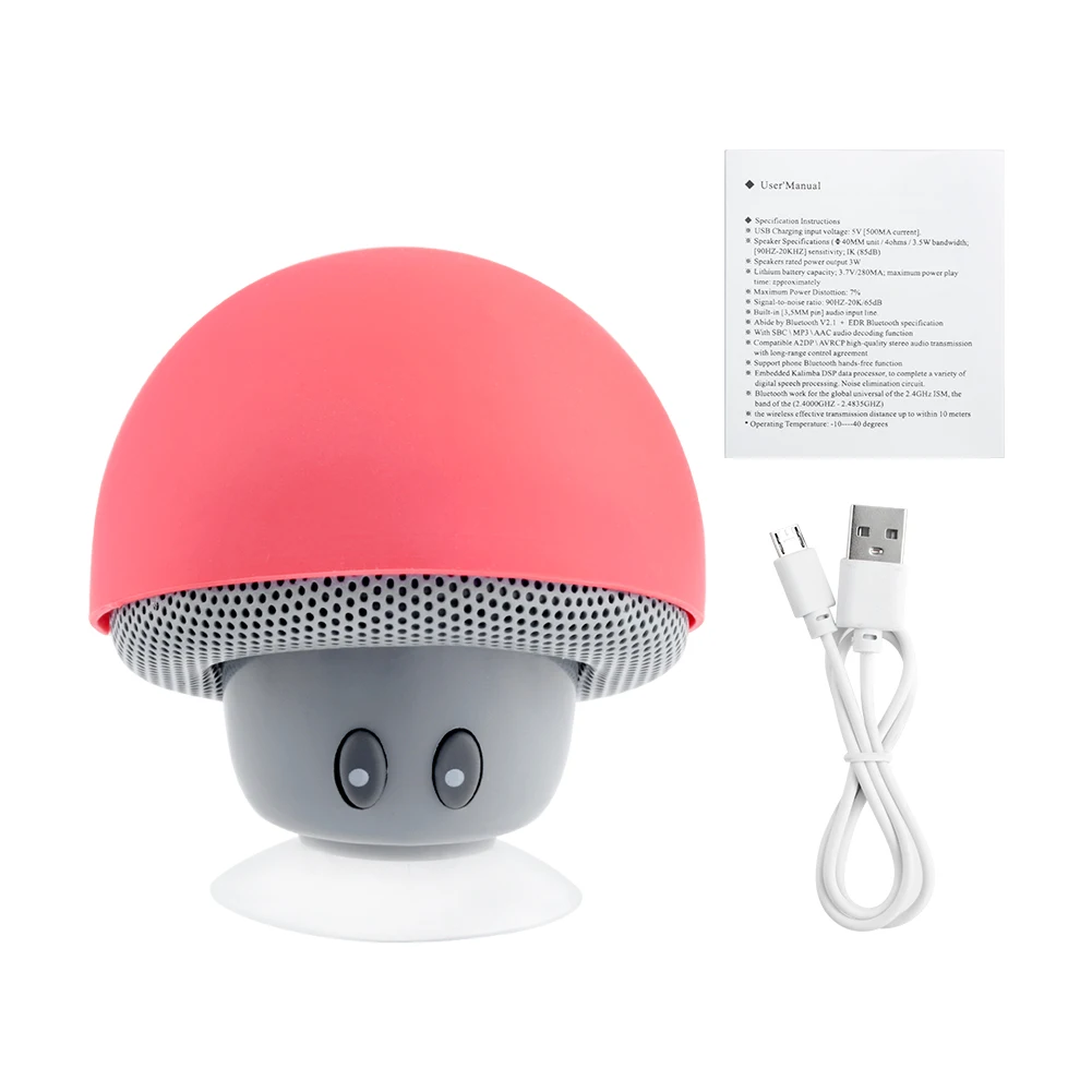 

Portable Wireless Mini Mushroom Bluetooth Speaker Stereo Speaker Black Blue Yellow Red Pink For IPhone IPod Computer MP3 Car