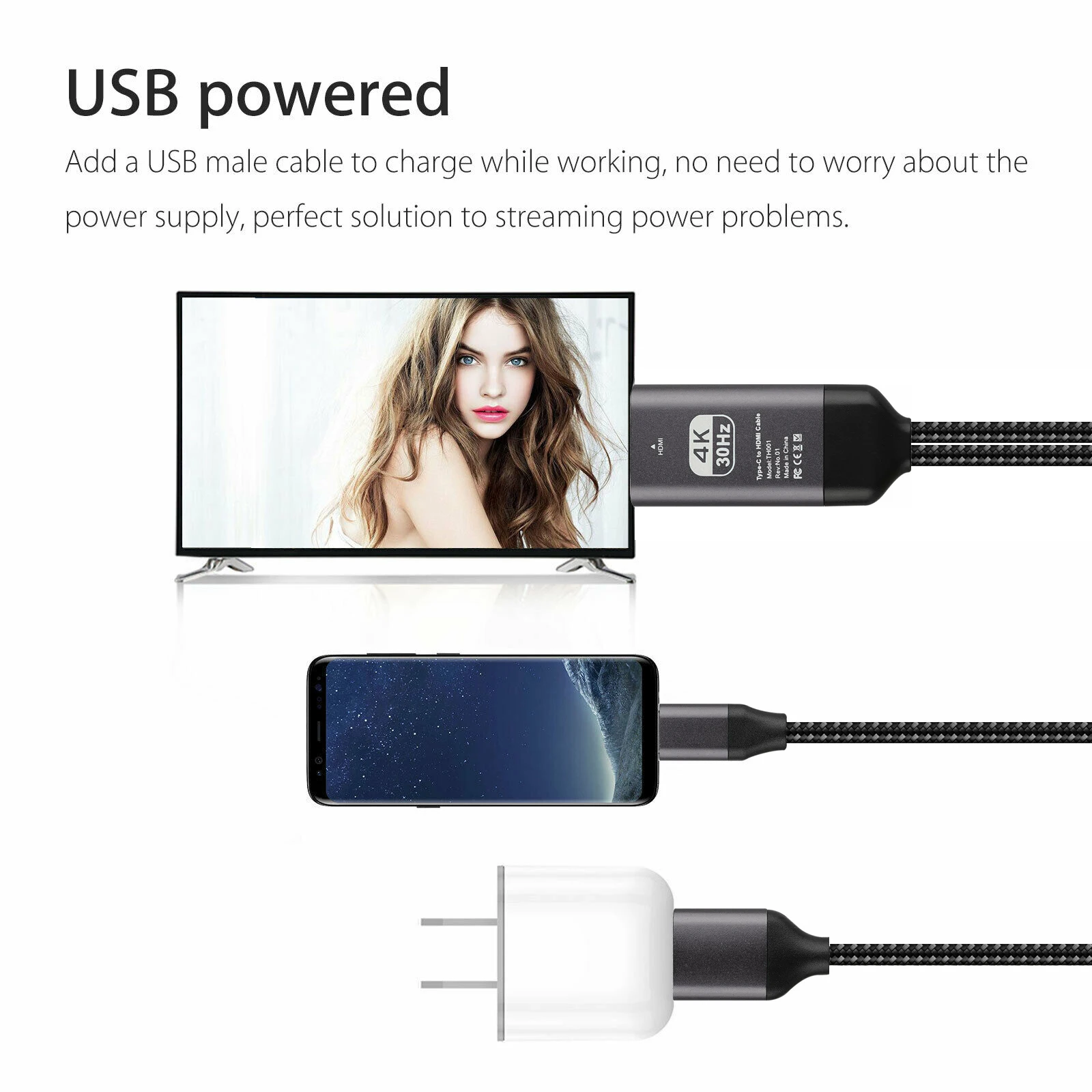 Usb Type C к HDMI конвертер HDTV AV ТВ кабель адаптер с USB зарядным кабелем MacBook 4K дисплей