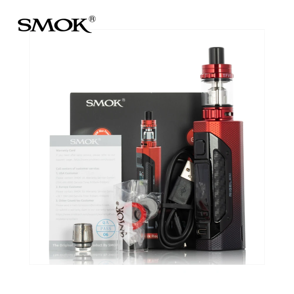 

Original SMOK Rigel Mini Kit 80W and TFV9 Mini Tank V9 Meshed Coil 0.15ohm Electronic Cigarette vs Rigel Thallo S Nord4 vape kit