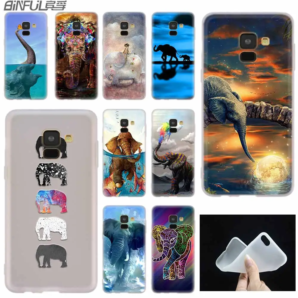 Силиконовый чехол с принтом слона для Samsung Galaxy A6 A8 A7 A5 A3 Plus 2018 2017 2016 A51 A20 A30 A40 A41 A50