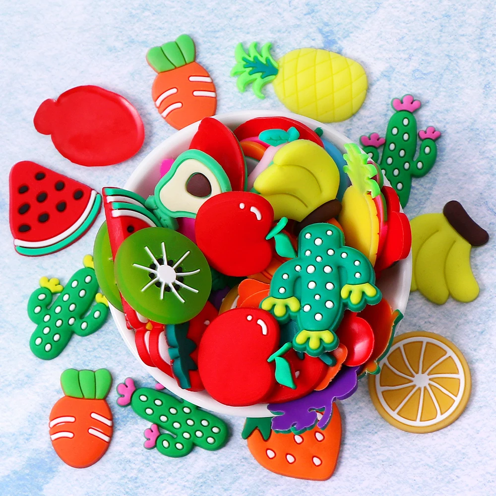 

10Pcs/lot Cute Cartoon Fruit Scrapbook Decoration Accessories Resin FlatBack Cabochon Crafts Applique DIY Hair Bows Decor