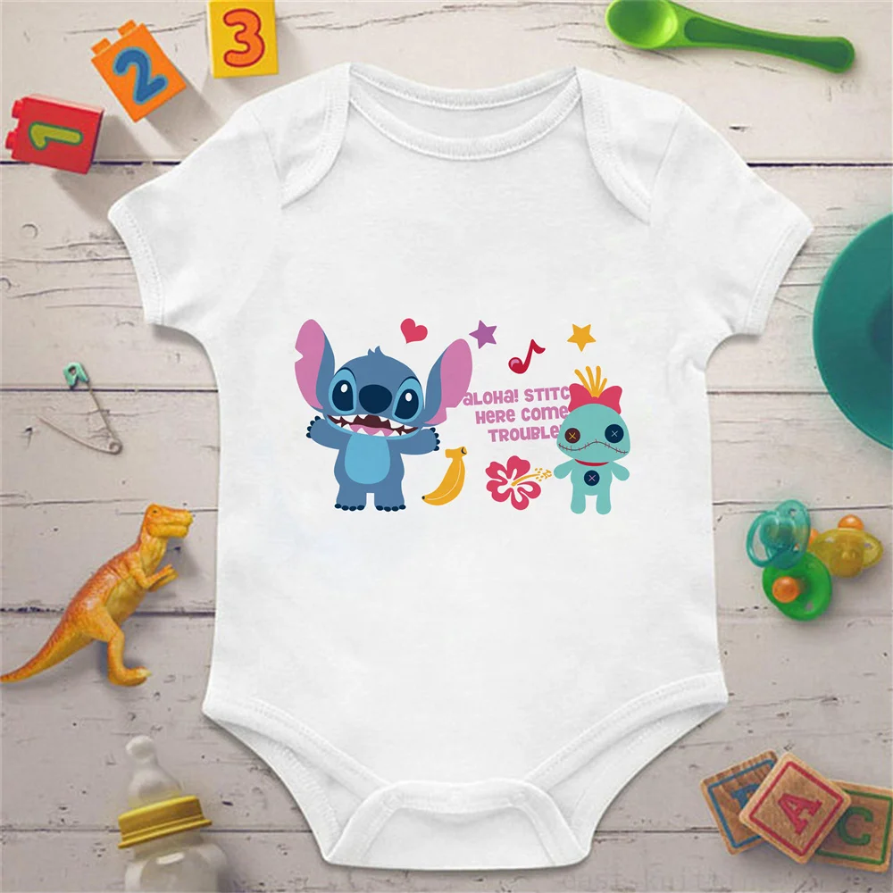 

Модный комбинезон для маленьких девочек, Боди унисекс, милые детские летние белые футболки с коротким рукавом и мультяшным рисунком, повсед...