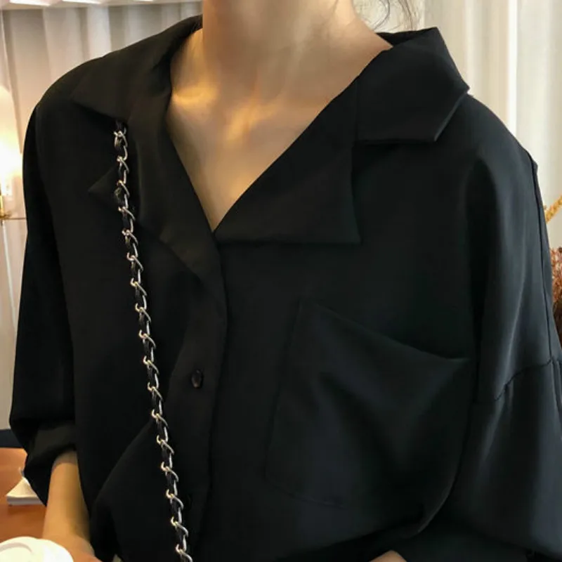 

Shirts Women Solid Simple Elegant Sweet Slim Office Ladies Spring Female Stylish All-match Loose Korean Style Leisure Fashion