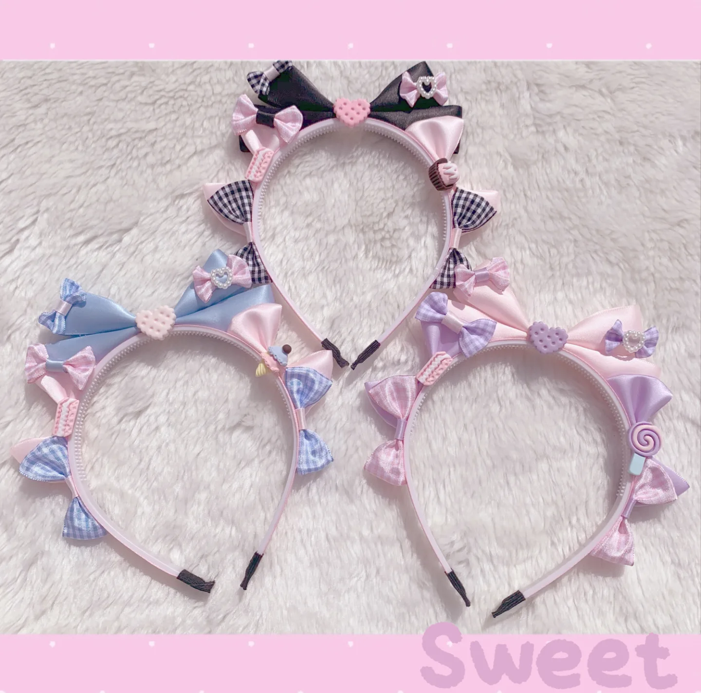 

sweet Lolita hair hoop original design hand made sweet mother kc small object cute black sweet headdress