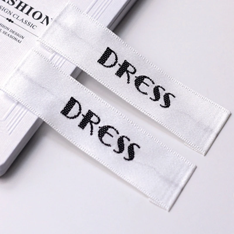 Индивидуальные (1000 шт./лот) тканые этикетки для одежды с логотипом бренда