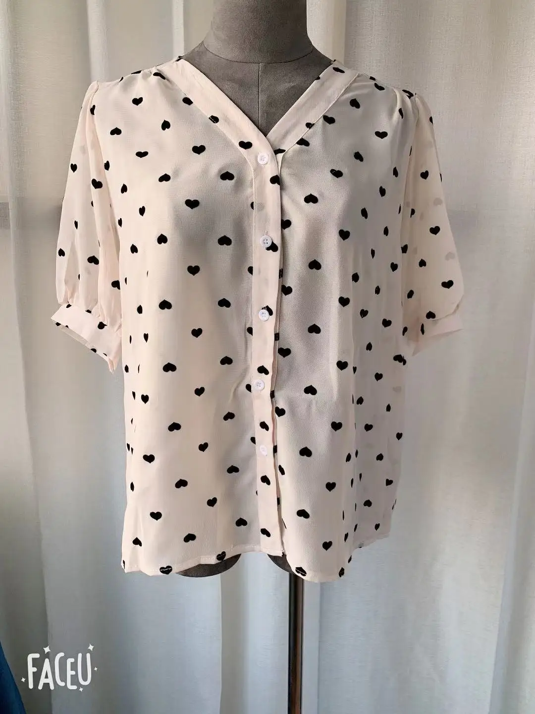 Microtops estampados de cintura alta para mujer, pantalones cortos blancos, camisa de primavera, tops informales, Blusa de gasa de manga corta