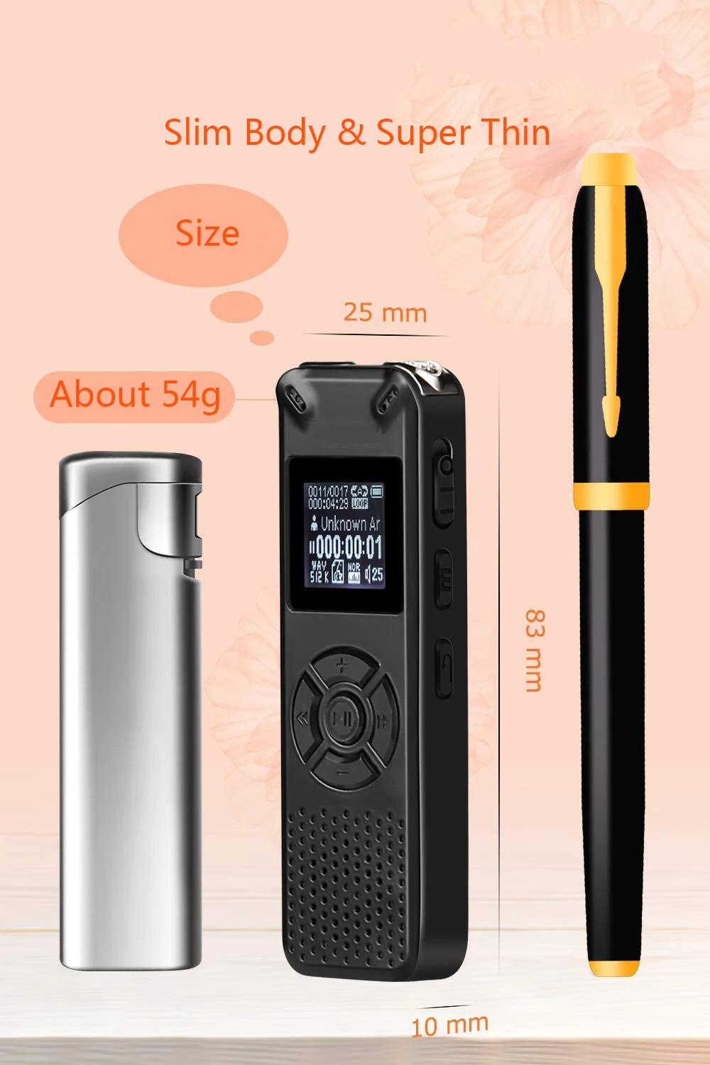 

Telele V91 New 8GB 16GB Voice Activated Portable Recorder MP3 Player Telephone Audio Recording Digital Voice Recorder Dictaphone