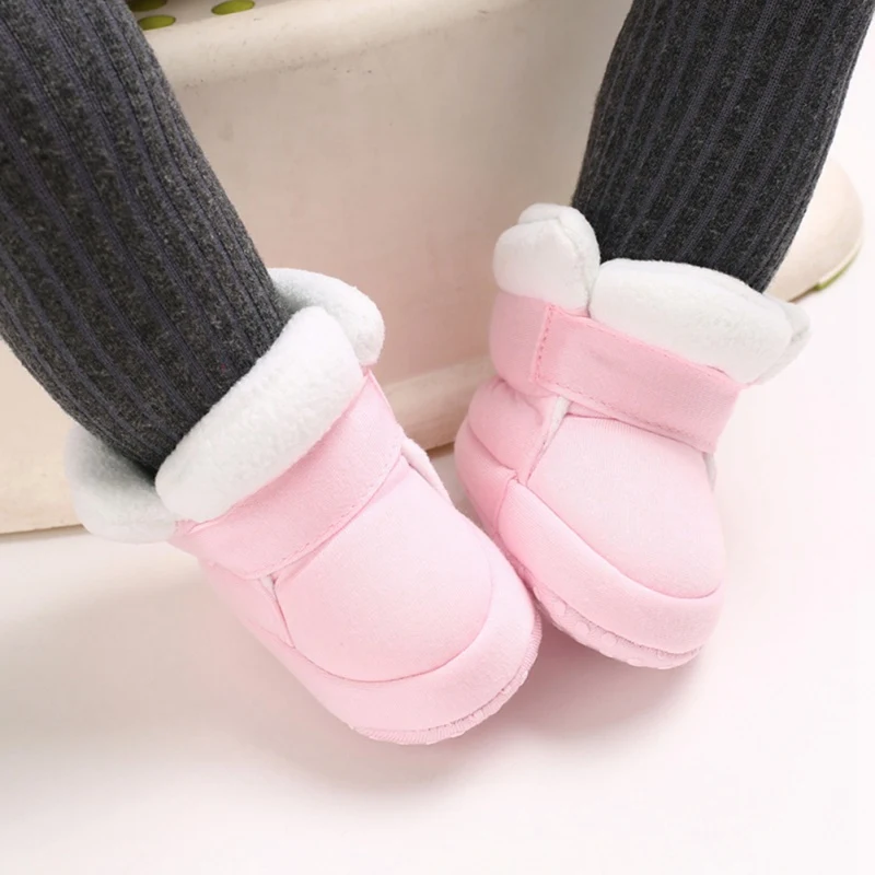 

Warm Newborn Toddler Boots Winter First Walkers baby Girls Boys Shoes Soft Sole Fur Snow Booties for 0-18M