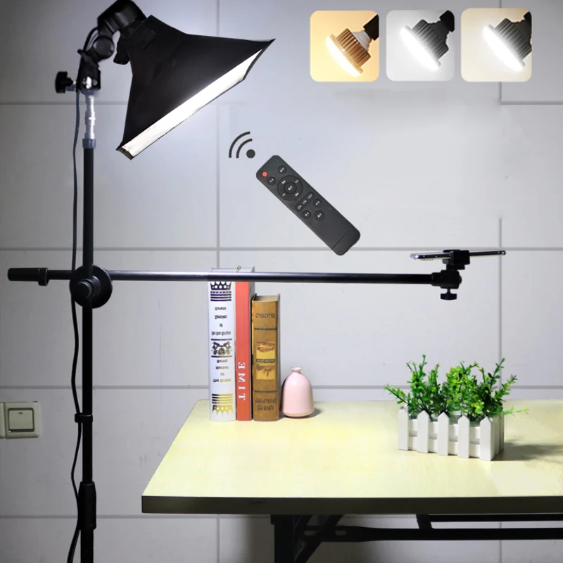 

LED Lamp Fill Light+Bracket Stand+Boom Arm+Reflector Boom Light Stend Softbox Continuous Lighting Kits for Video Shooting