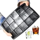 Черная силиконовая форма для кубиков льда, размер 158, квадратный лоток, нетоксичный, прочный, для бара, паба, вина