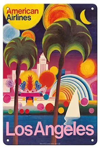 

Los Angeles, California - American Airlines - Airline c.1960s металлический жестяной знак