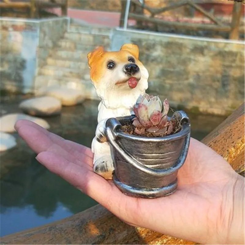 Милая статуя щенка искусственное животное пасторальная