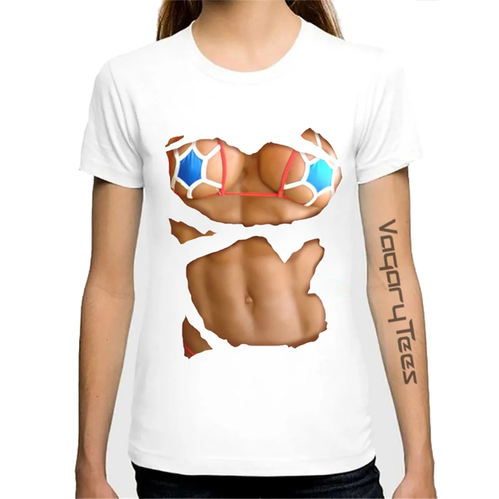 

2021 new T-shirt Casual Sports 3D Swimsuit Print and Short Sleeve O-neck Big Breast Sexy Breast Design Print T-Shirt