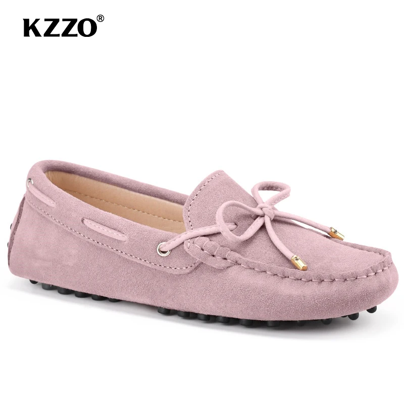 

KZZO 2022 New Couple Shoes Apring Summer Fashion Women Flats 100% Genuine Leather Moccasins Casual Loafers Lady Driving Shoes