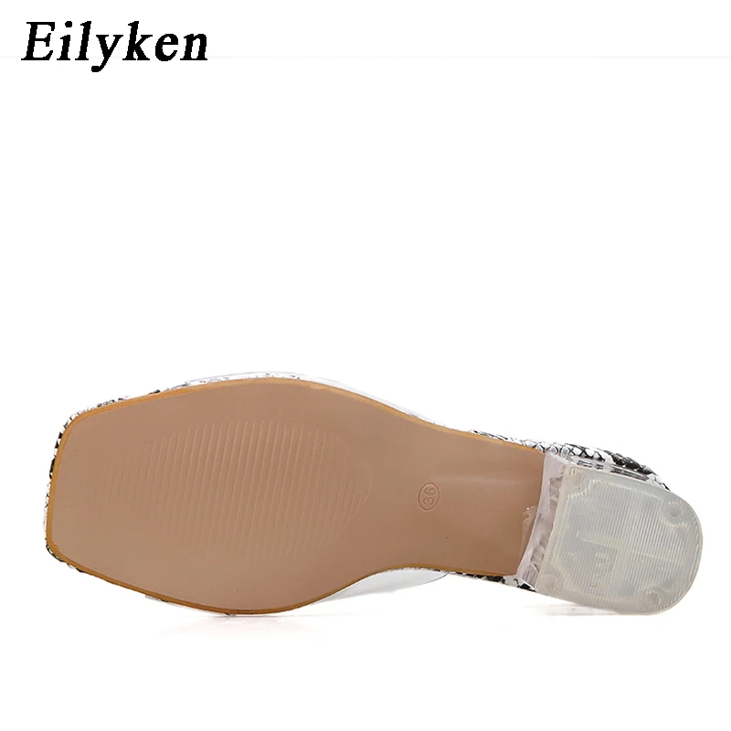 Eilyken/Новый дизайн мягкие шлепанцы с квадратным носком Модные прозрачные ПВХ