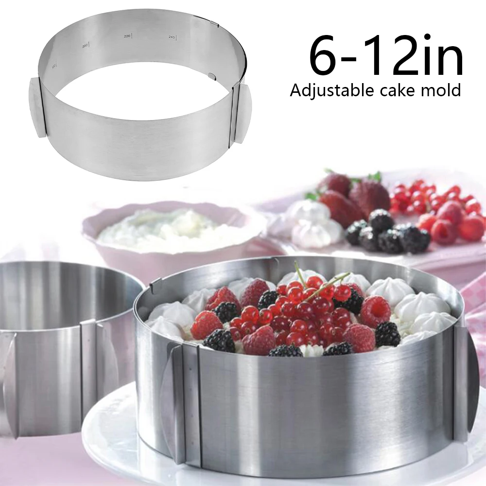 Регулируемое кольцо для мусса 3D круглая форма торта выпечки из нержавеющей стали