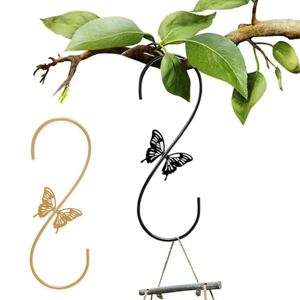 

2 предмета бабочка кованого железа Колибри подкормки цветочный горшок изысканный крючок для скворечники Wind Игры Прочный Крючок