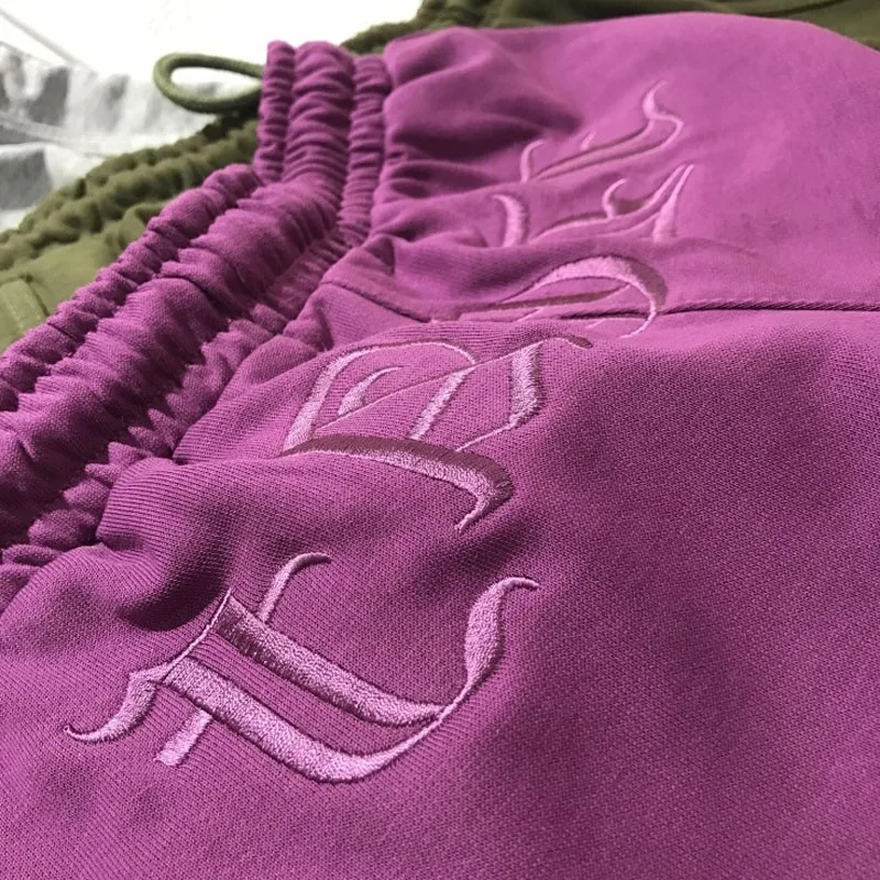 

Summer Sports Embroidery Letter Shorts Women Fashion High Elastic Waist Loose Casual Wide Leg Shorts