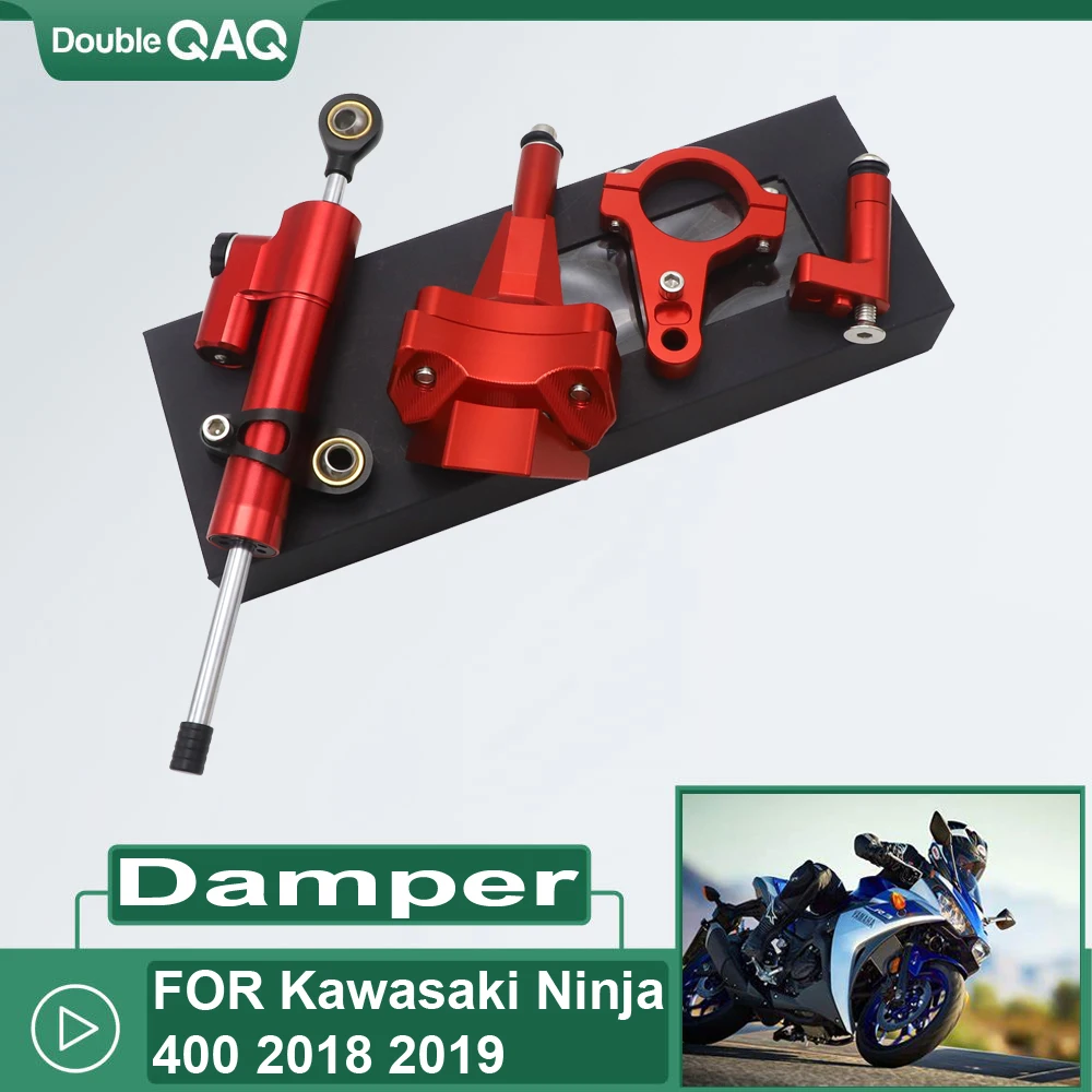 

Аксессуары для мотоциклов Ninja 400, заслонка рулевого демпфера из алюминиевого сплава, монтажный комплект для Kawasaki Ninja400 2018 2019