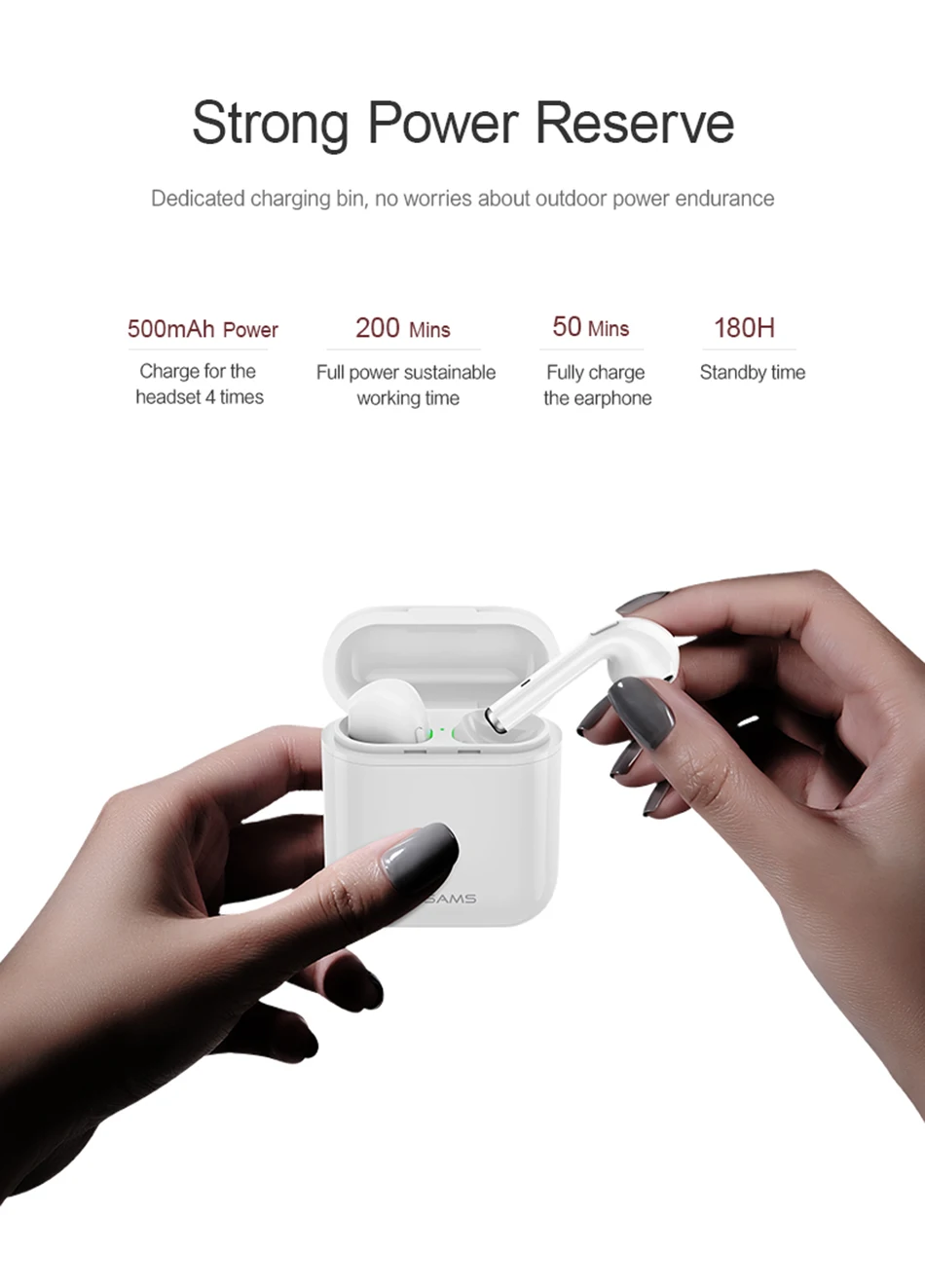 USAMS Bluetooth наушники для iPhone samsung Xiaomi наушники, LQ TWS беспроводные Bluetooth наушники для iPhone