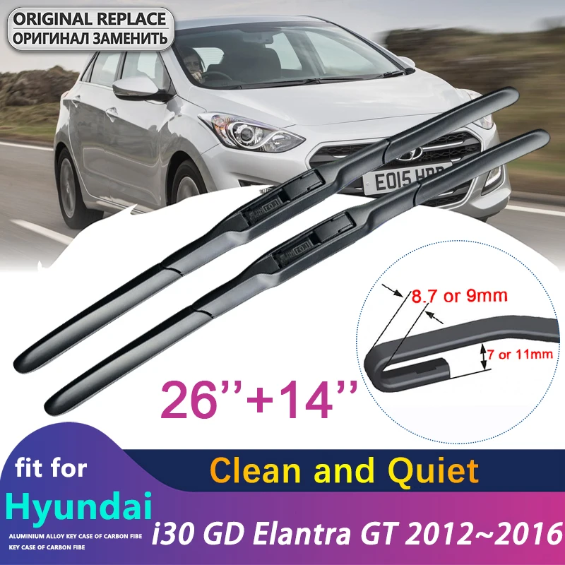 

Car Wiper Blade for Hyundai i30 GD Elantra GT 2012~2016 Front Windshield Wipers Car Accessories j Hook Type 2013 2014 2015