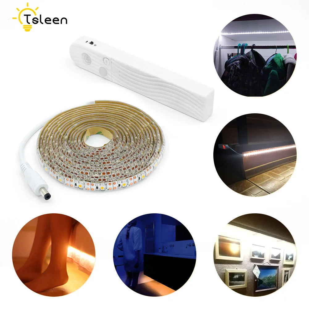 

LED Under Cabinet light LED Strip Port light kitchen Stairs Wardrobe Bed Side Light led Lamp with Wireless PIR Motion Sensor USB