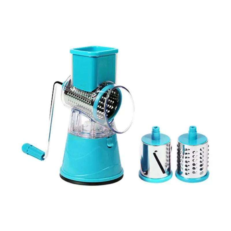 

Vegetable and fruit cheese slicer, hand-operated multi-function drum shredder