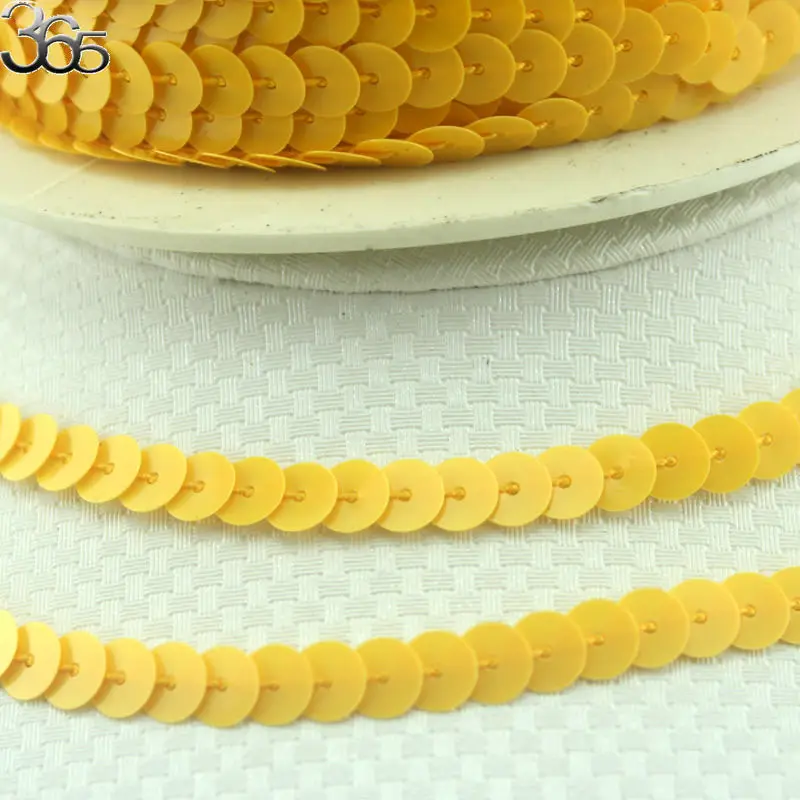 Free Shipping 6mm 10/100 Yards Yellow Coin Connect Sequin Strip Beads Diy Sew On Jewelry Accessories | Украшения и аксессуары