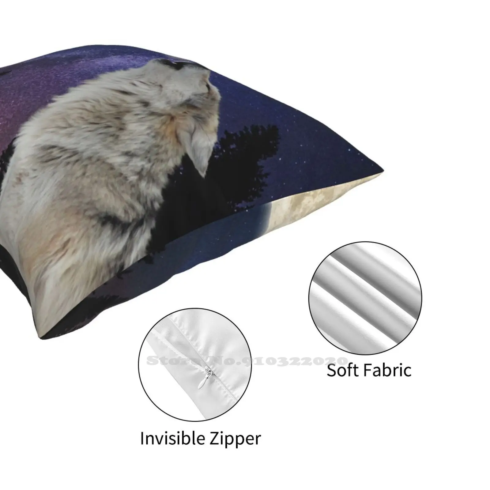 Модная диванная подушка с волком воющим на Луне/волке Луне ночном небе звездами