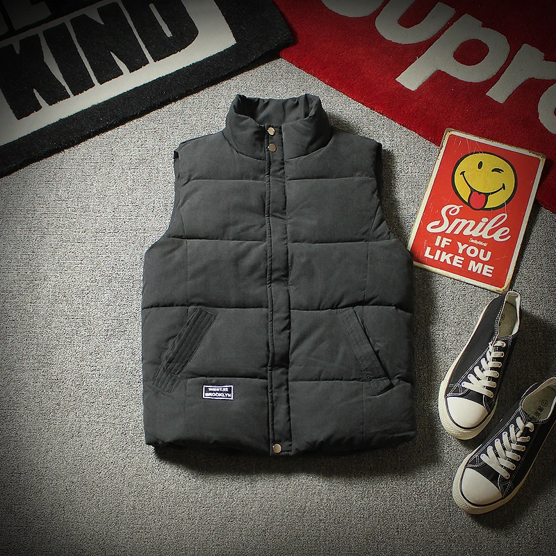 Зимние мужские повседневные пальто без рукавов Homme однотонный мужской