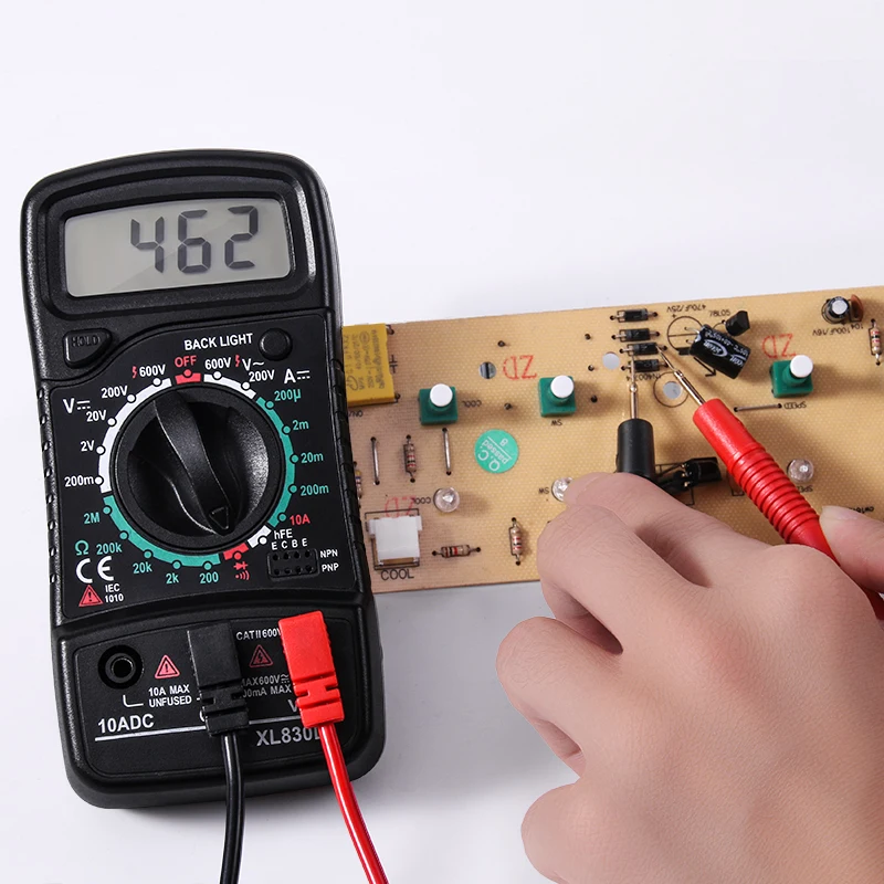 A-BF Digital Multimeter AC/DC Ammeter Data Hold LCD Backlight Voltage Current Resistance Meter Tester Multimeters Diode XL830L |