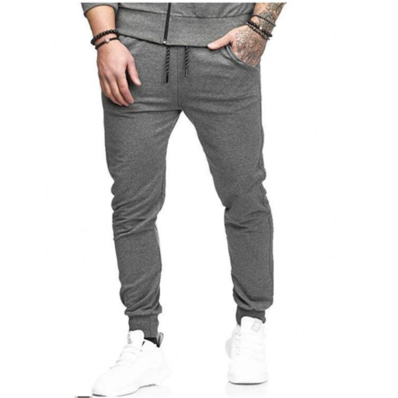 

Mens Solid Sweatpants Slim Fit Jogging Pants Streetwear Fitness Sports Gym Running Joggers Long Trousers Bottoms Fashion Clothes