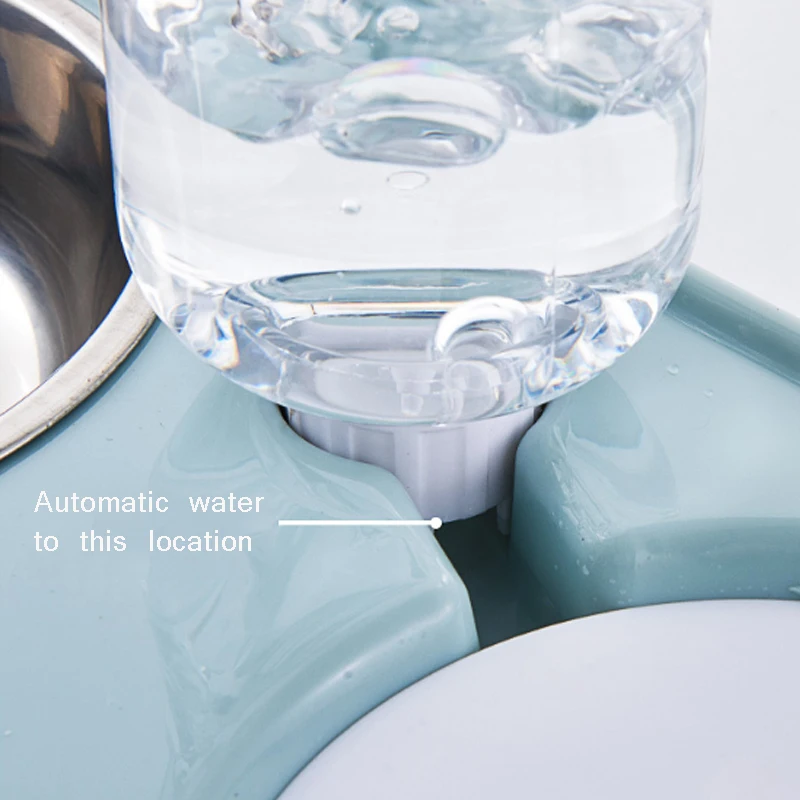 

Dog Double Bowl Cat Automatic Waterer Puppy Accessories Stainless Steel Feeders Drinking Pet Supplies for Small Breeds Dogs Bowl