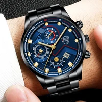 the latest european and american design 2021 non mechanical mens stainless steel fashion quartz watch with luminous calendar