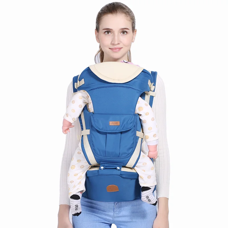 Dark Blue QINHU 0-48 м, эргономичный слинг для лица, обхват талии, красный, розовый, няня, мягкое сиденье, Детская слинг, обертывание для путешествий - Цвет: Dark Blue