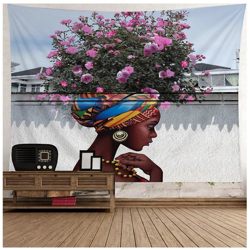 Американский афро гобелены для девочек Гостиная настенный Спальня|Декоративные