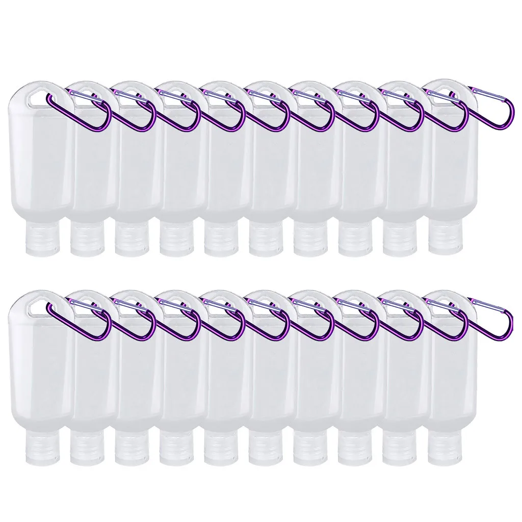 20 шт 60 мл прозрачный брелок пустые бутылки путешествия пластиковое кольцо для