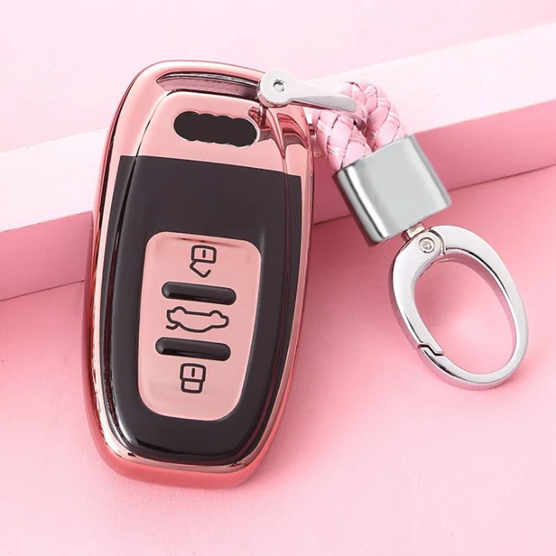 Чехол для автомобильных ключей, новинка, ТПУ, для Audi A4, A4L, A5, S5, A6, Q5, SQ5, брелок с 3 кнопками, автомобильные аксессуары, автомобильный брелок для ключей, автомобильный стиль