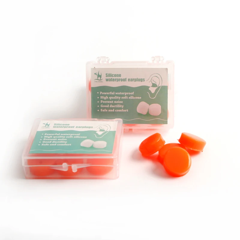 2 boxs Orange 6 шт многоразовые анти-шумы силиконовые беруши Помощь сон Мягкие беруши водонепроницаемые затычки ушные для плавания звуконепроницаемые беруши забота о здоровье - Цвет: 2 boxs Orange