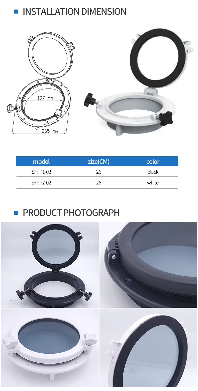Универсальный 21 см Круглый ABS автомобильный катер Porthole освещение окно открывающийся люк Замена предварительно просверленные аксессуары черный легко установить