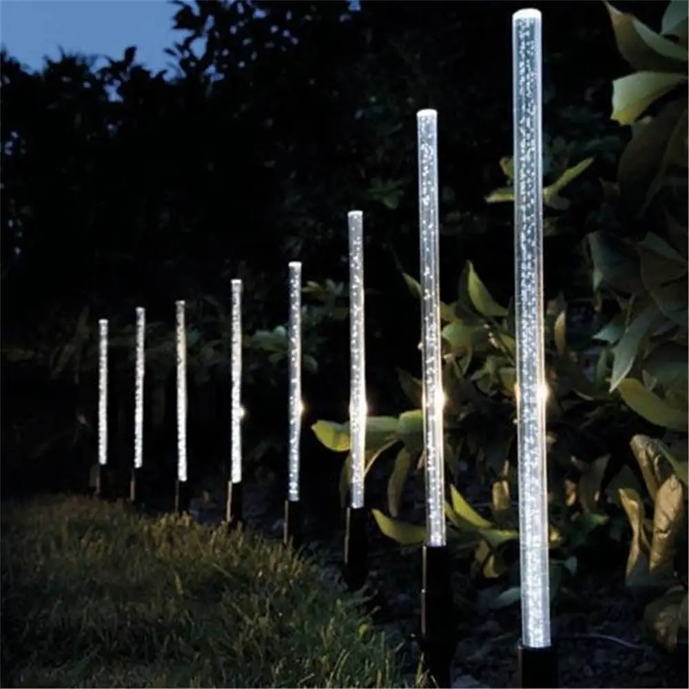 

Solar Power Tube Lights Lamps Acrylic Bubble Pathway Lawn Landscape Decoration Garden Stick Stake Light Lamp Set