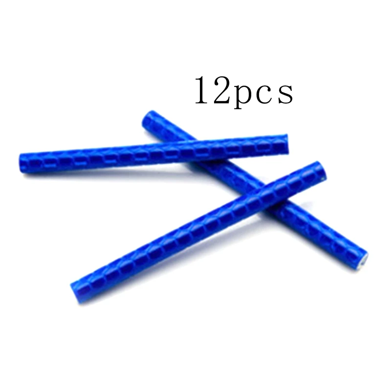 

For 12Pcs Bicycle Reflective Tube Mountain Bike Riding Wheel Rim Spoke Mount Clip Tube Warning Light Strip Reflector