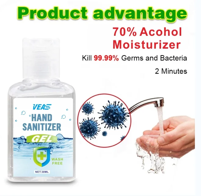 Портативный 30 мл Дезинфицирующий Гель для рук Антибактериальная дезинфекция 75%