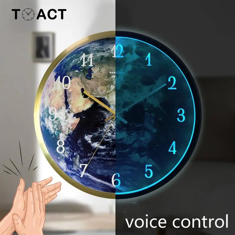 Настенные часы светящиеся светодиодные с цифрами тихие Светящиеся в темноте