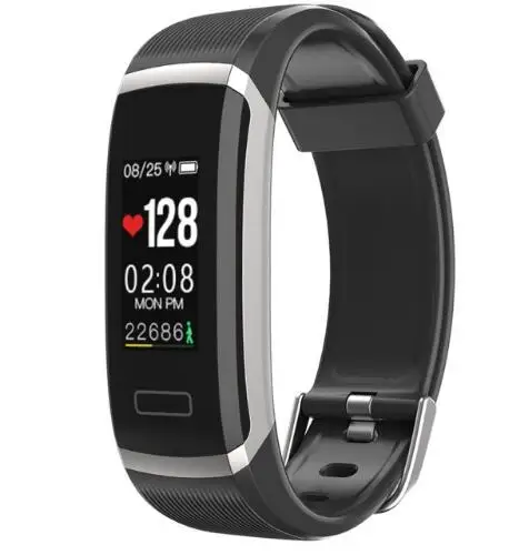 Longet спортивный умный Браслет GT101 монитор сердечного ритма трекер активности Bluetooth фитнес-трекер напоминание о звонках фитнес-часы - Цвет: silver black