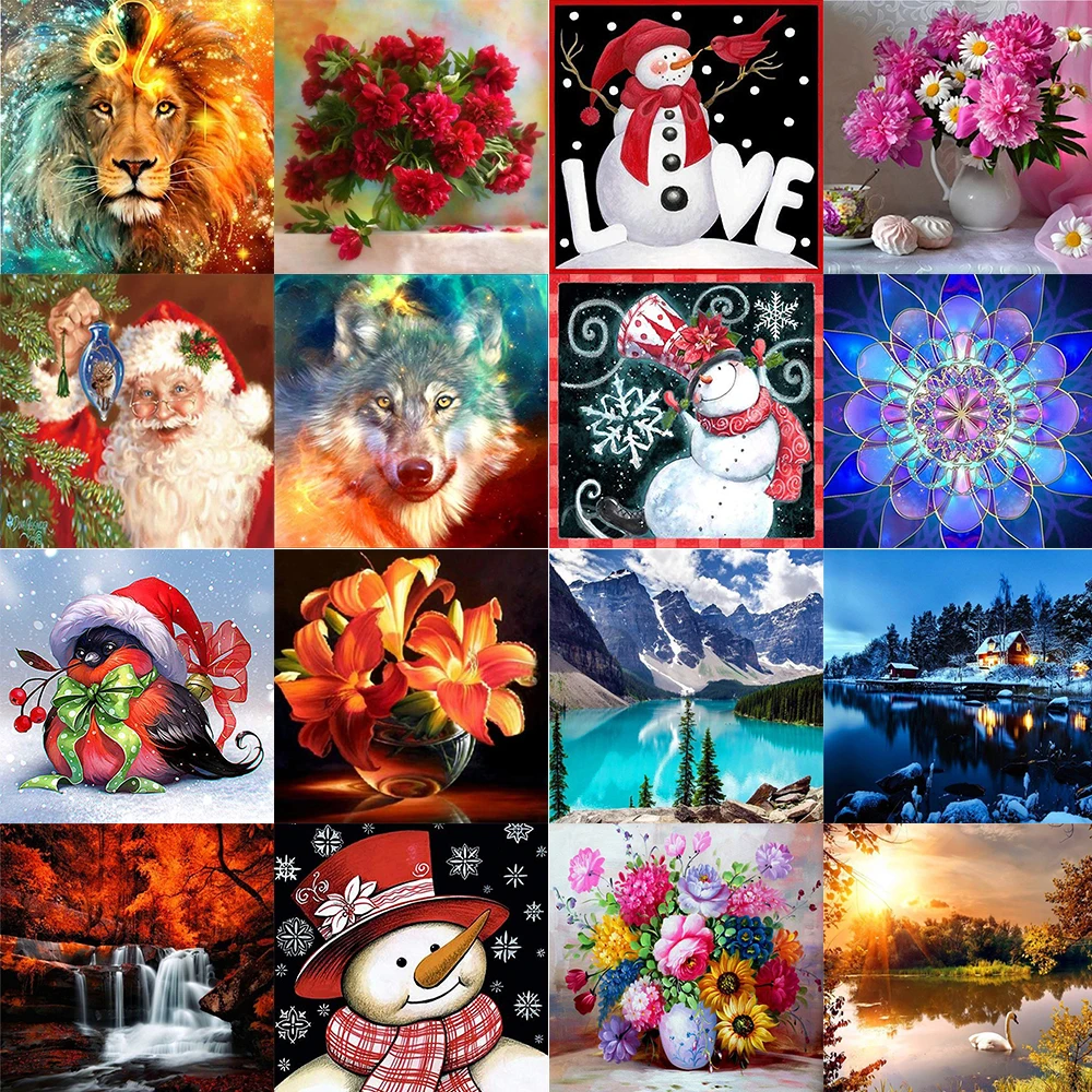 

Алмазная живопись "сделай сам", пейзаж Луны, вышивка крестиком 5D, "сделай сам", дом, алмазная живопись с пейзажем, Санта-Клаус